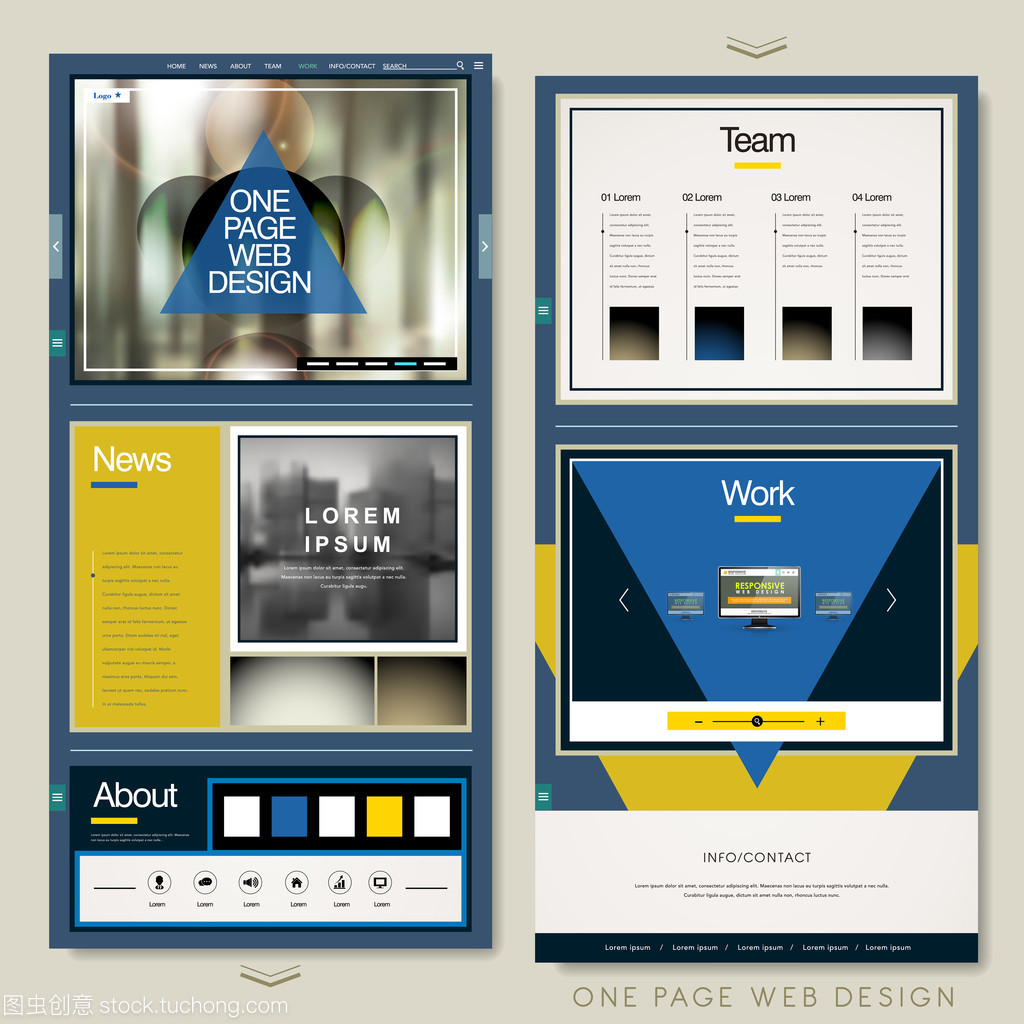 幾何元素的時尚單頁網(wǎng)站模板設(shè)計